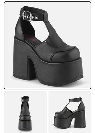 Туфлі demonia camel-103 vegan leather platform mary janes