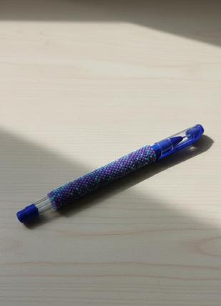 Шариковая ручка, обшитая бисером ручной работы