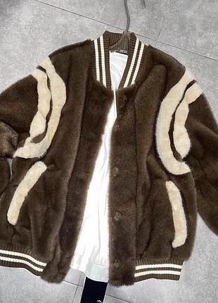 Хутряний бомбер оверсайз