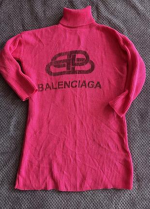 Вязанное платье , туника , свитер удлиненный стильный , оверсайз женский , модная надпись