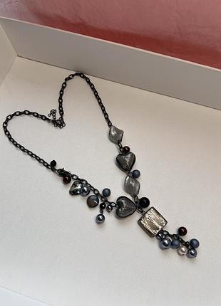 1=2⚡️ намисто вінтажне чорне готичне кольє гранж з намистинами кольє біжутерія