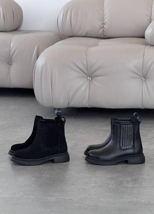 Жіночі зимові шкіряні черевики челсі
