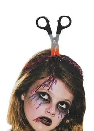 Обруч на хэллоуин ножницы one size черный