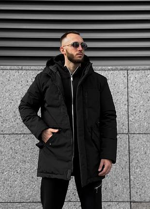 Зимняя мужская куртка gard черная удлиненная на пуху 🔥