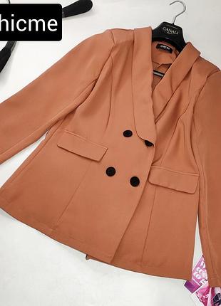 Піджак жіночий коричневого кольору на гудзиках від бренду chicme m l