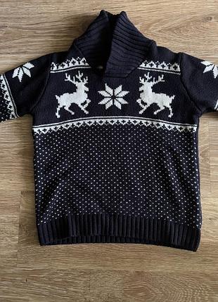Гарна кофтинка, на хлопчика 11-12 років, тепленька, з оригінальним принтом, з оленями, від бренду: rebel