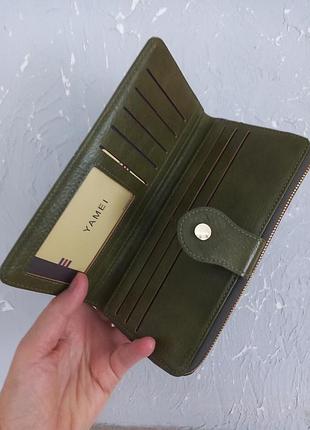 Гаманець жіночий великий на 2 відділа синій та зелений