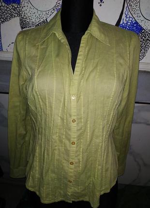 Красивая оливковая блузка в рубчик винтаж бохо laura ashley2 фото