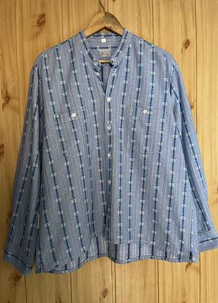 Плотная вышитая рубашка 100% коттон