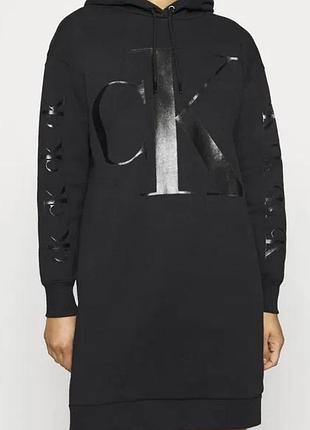 Шикарне подовжене тепле худі сукня calvin klein