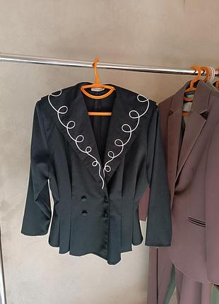 Чорний жакет піджак жіночий ретро, вінтаж ідеальний стан, чорний expressions