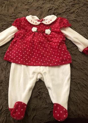 Теплий чоловічок 0-3 місяці на дівчинку