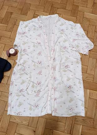 Женский домашний халат с цветочным принтом, одежда для дома, хлопок м_l