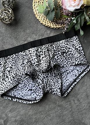 Чоловічі леопардові тонкі труси шорти боксери