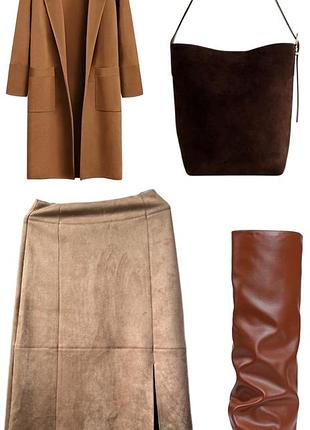 Спідниця міді замша