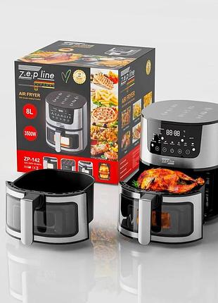 Фритюрниця безмасляна zepline zp-142 на 8 л / аерофритниця 3500 вт