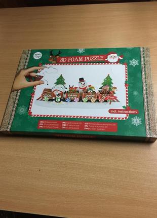 Новогодняя развивающие 3d пазлы для малышей
