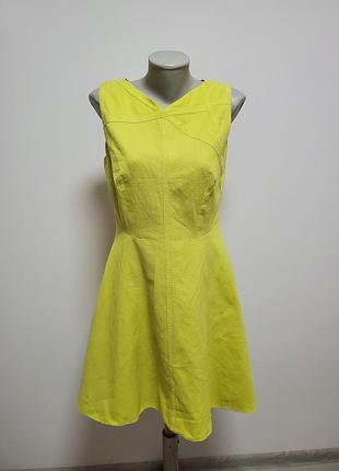 Шикарне брендове котонове плаття лимонного кольору
