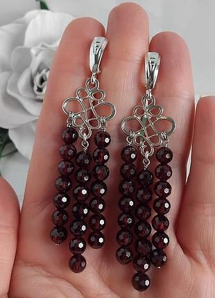 Серьги с гранатом