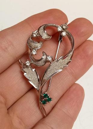 Брошь серебро натуральные камни винтаж