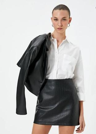 Юбка эко кожа со змеиным принтом