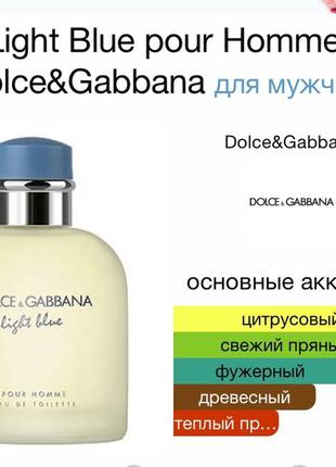 Мужская туалетная вода dolce&gabbana light blue2 фото