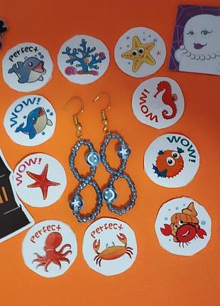 Серьги ручной работы с наклейками в подарок всего за 50 грн (цена договорная)