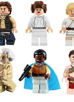 Набір чоловічки конструктор для дітей зоряні війни мініфігурок лего стар варс повстанці 6 шт.