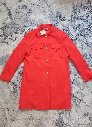 Новый брендовый красный удлиненный пиджак тренч пальто stradivarius, 38 размер.