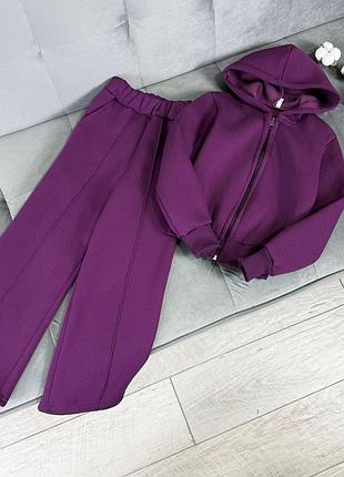 Костюм сливовый, теплый на флисе