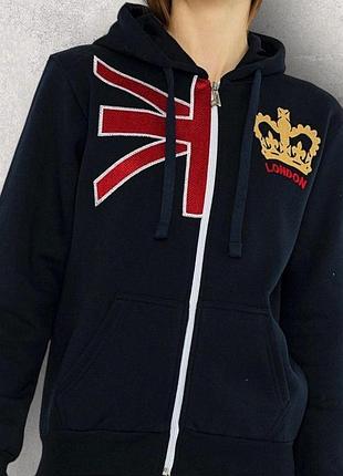 Женская теплая котоновая  куртка, толстовка, худи nas london england 

⁣
⁣
⁣