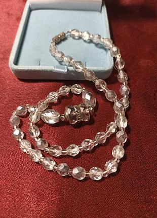 Намисто вінтаж часів ссер, чеське скло.