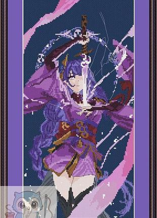 🧵 схема для вишивання хрестиком — райден шьогун (гра genshin impact)