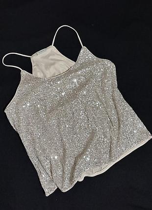 Тілесний топ майка у паєтки