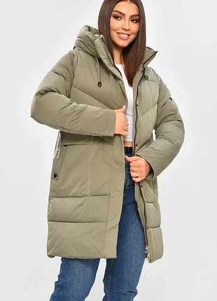 Куртка женская зимняя, оливкового цвета