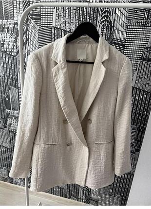 Піджак h&m піджак прямого крою h&m піджак оверсайз h&m молочного кольору