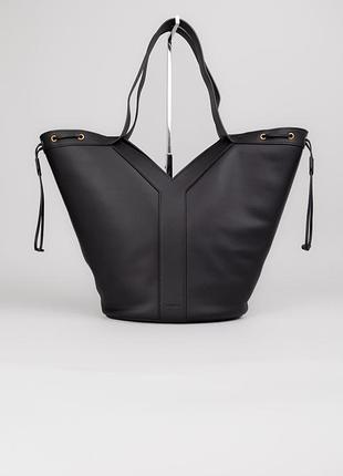 Сумка люкс якість їв сен лоран брендова чорна шкіряна сумка