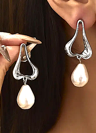 Серьги бижутерия акцентные подвески jeweston серебристые sku 03793