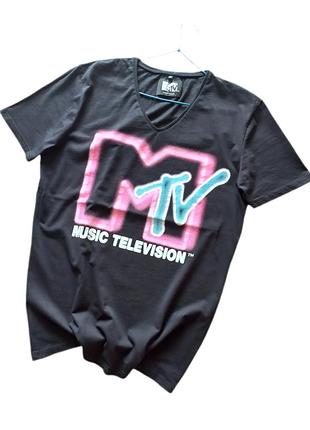 Базовая футболка с неоновым принтом mtv