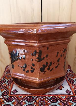 Горщик керамічний великий 27×20см