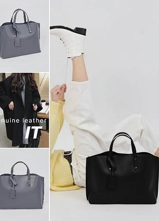 Велика жіноча шкіряна сумка італійська каркасна genuine leather