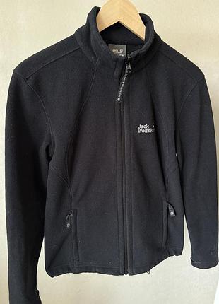 Чорна тепла фліска від jack wolfskin зіпка zip fleece woman’s