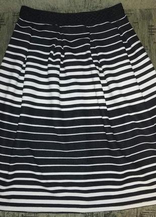 Юбка для девочки в полоску черная с белым2 фото