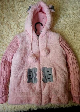 Теплая кофта-куртка на девочку 3
