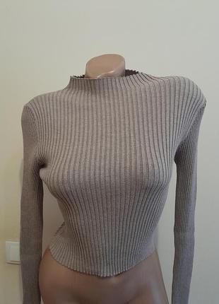 Гольф рубчик коричневой xs-s shein