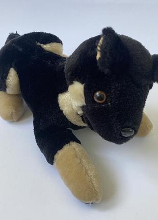 Мягкая игрушка собака овчарка собачка пёс пёсик чёрный бежевый плюшевый мʼяка плюшева іграшка пес овчарка песик цуценя чорного кольору