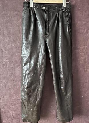 Вінтажні шоколадні штани натуральна шкіра