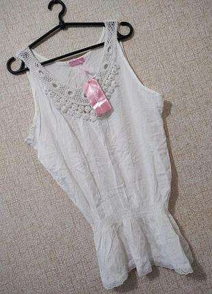 6/ 120623// блуза блузка майка довга туніка прошва стрази