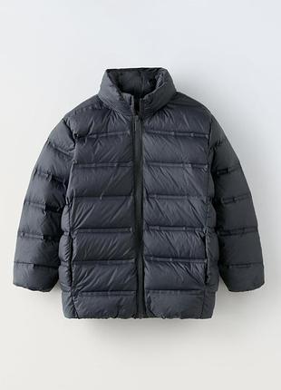 Куртка для мальчика детская пуховик zara на 8-9 лет 130 см графитовый