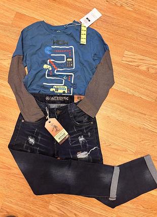 Капсула : реглан +джинси 128